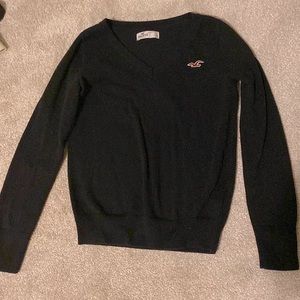 Hollister black long sleeve v neck